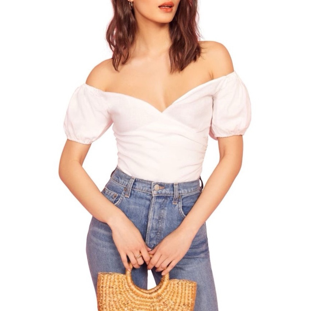 Reformation Framboise Off the Shoulder Top